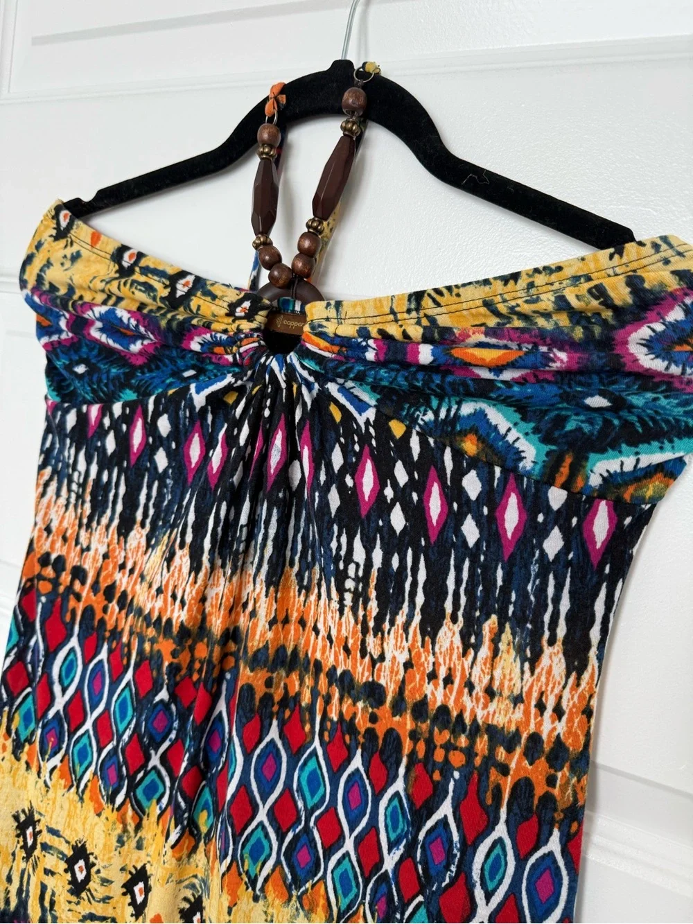 Copper Key Tie Dye Aztec colors Maxi Dress - Picture 2 of 3